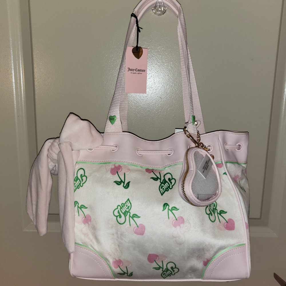 Juicy Couture Pink and White Tote Bag